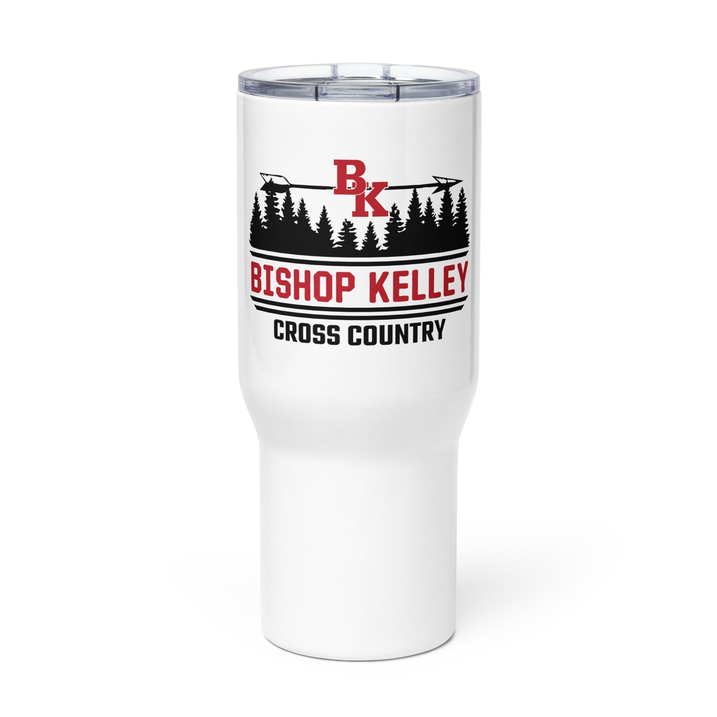 Bishop Kelley Cross Country Travel mug with a handle