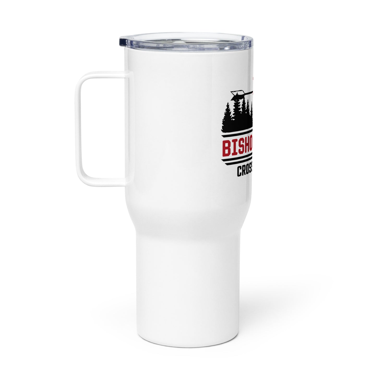 Bishop Kelley Cross Country Travel mug with a handle