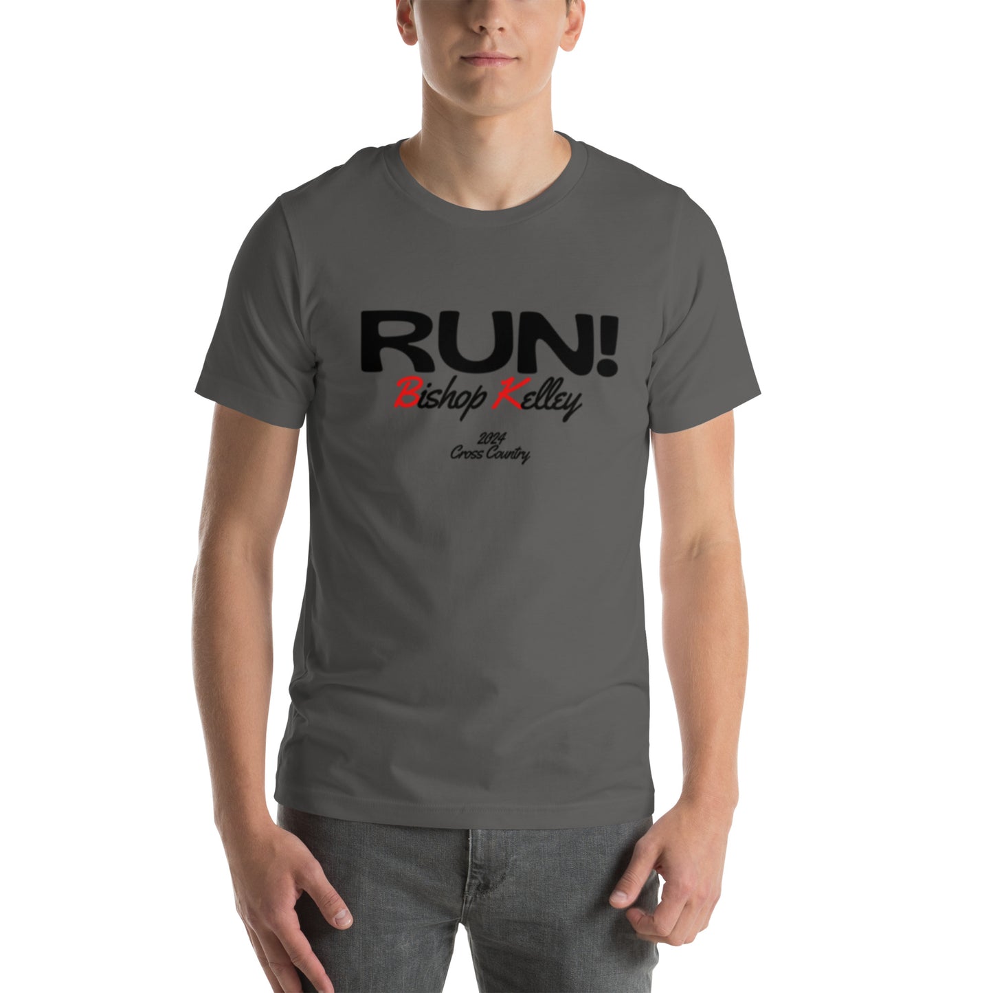 Run! Front Men of Character Back Bella + Canvas t-shirt