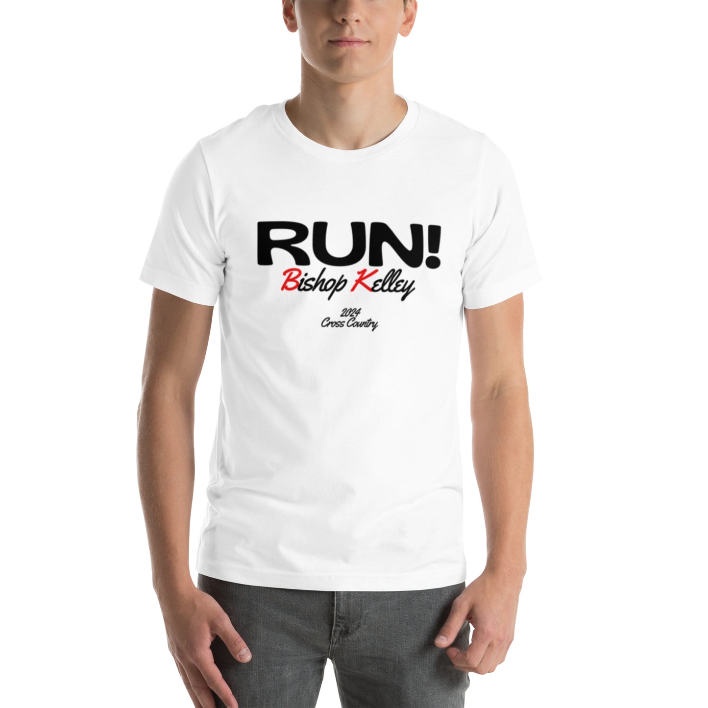 Run! Front Men of Character Back Bella + Canvas t-shirt