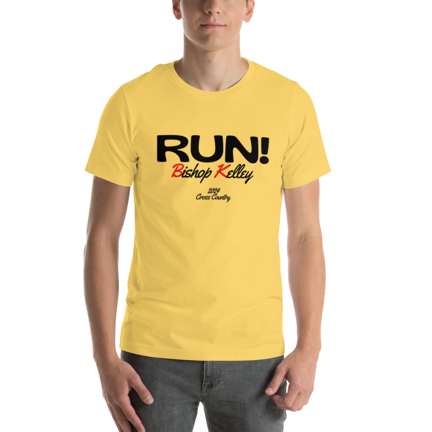 Run! Front Men of Character Back Bella + Canvas t-shirt